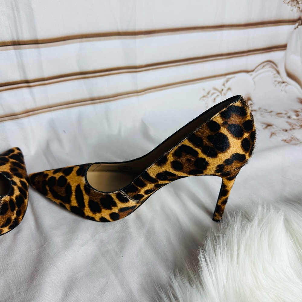 Gianni Bini Leopard Print Pointed Toe Pumps - Brown/Black - Picture 5 of 16